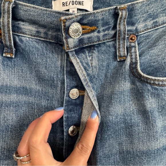 RE/DONE Super High Drainpipe Atomic Denim Jeans ankle zipper straight leg - Picture 5 of 12